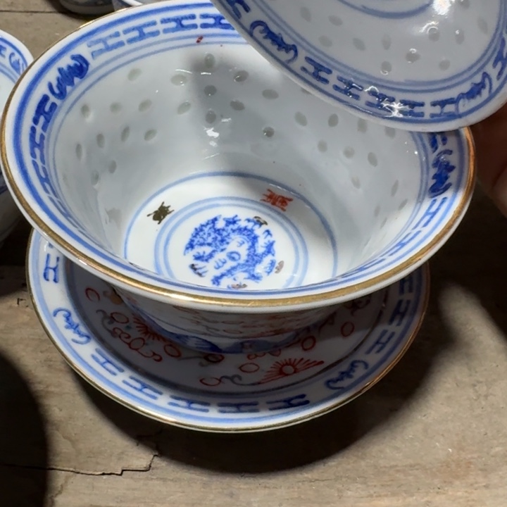 摆件加彩描金玲珑三才