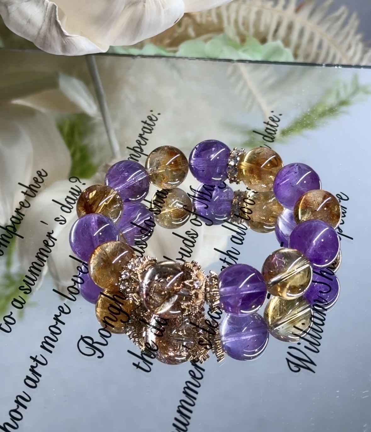 巴西紫水黄塔晶助事业学业设计款手链手串