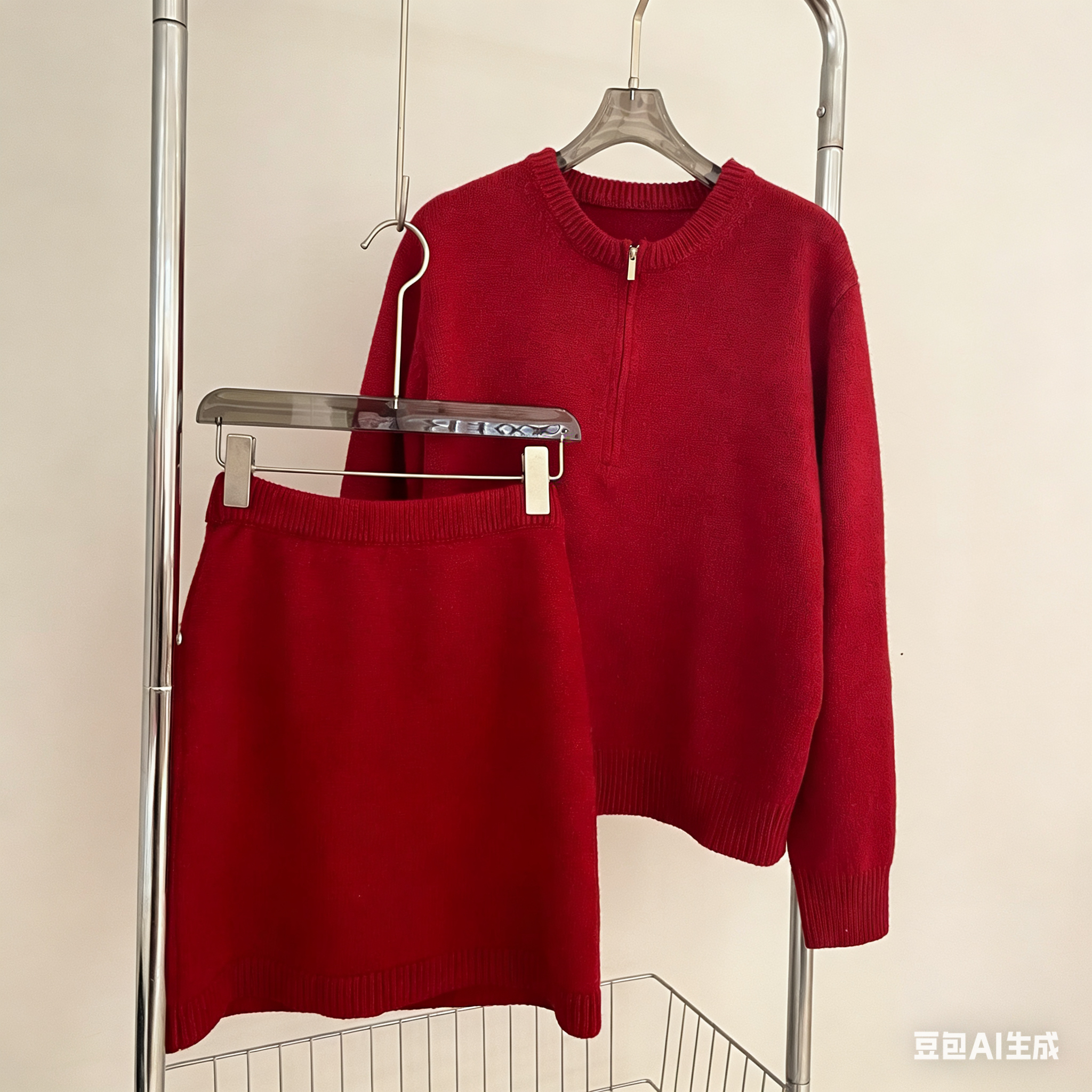 静静推荐 原创新款时尚简约上衣包臀裙两件套装811