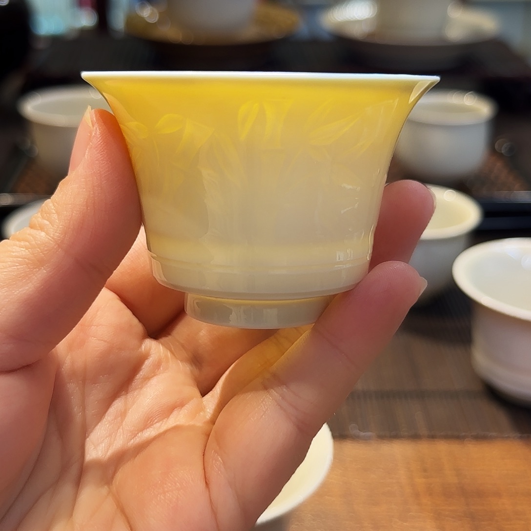 微微瑕手工竹节杯 70cc 薄胎全手 微小矿点
