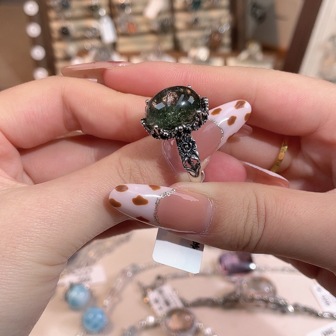 水晶戒指银S925镶嵌蹦****?925银