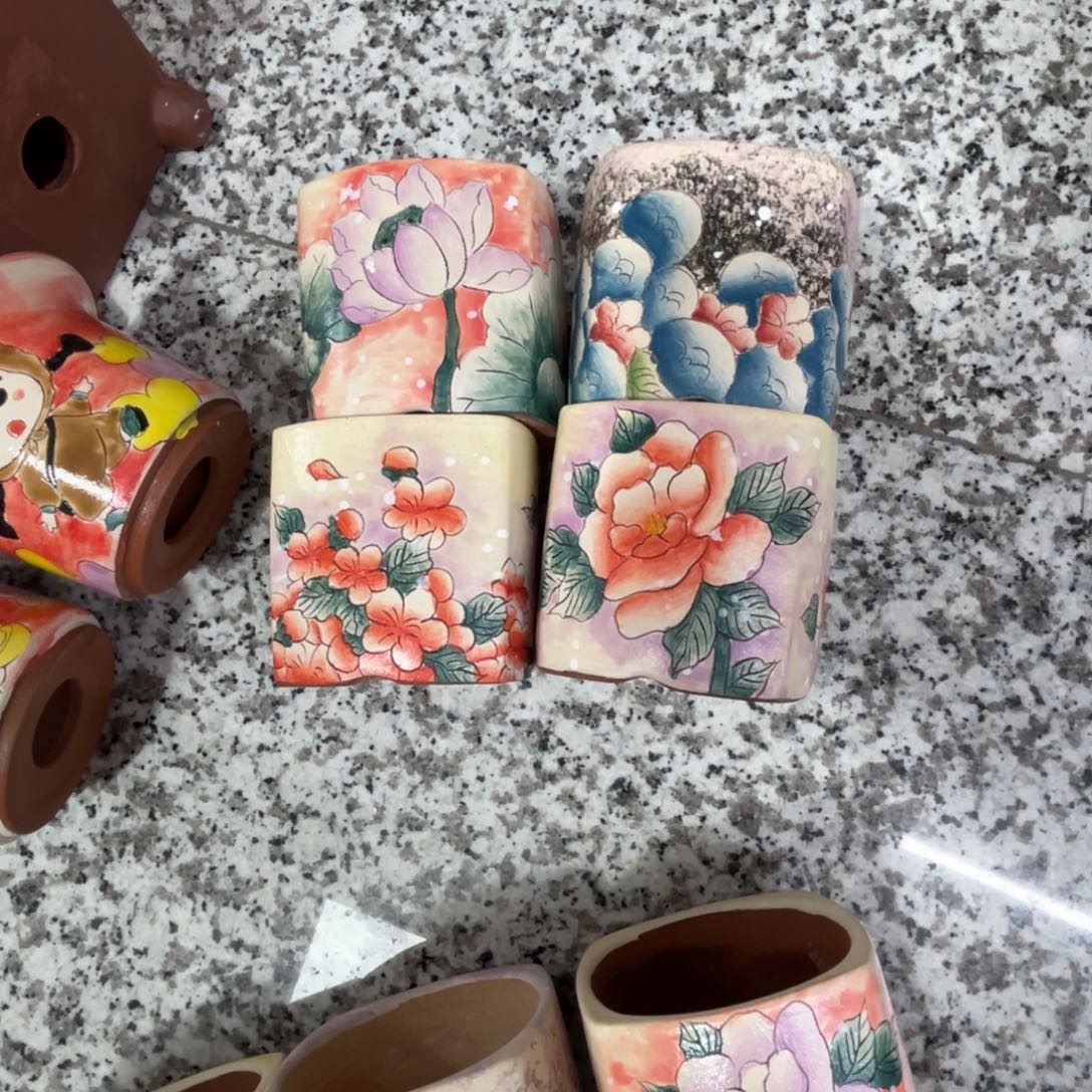 沐***淋Dan4个多肉花盆默认微瑕不退换