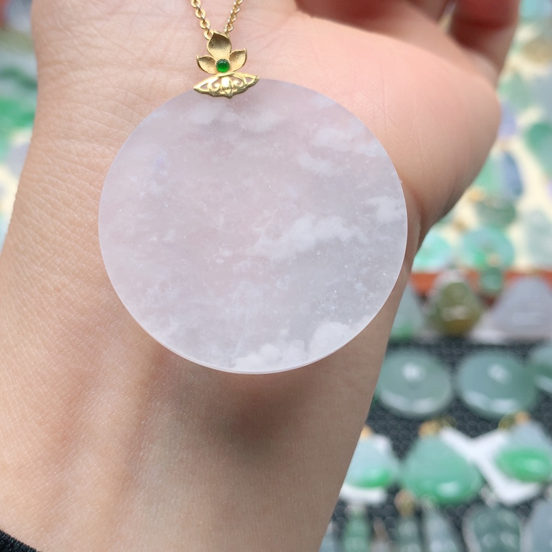 【闪购商品】翡翠18K金镶嵌吊坠(不含链)