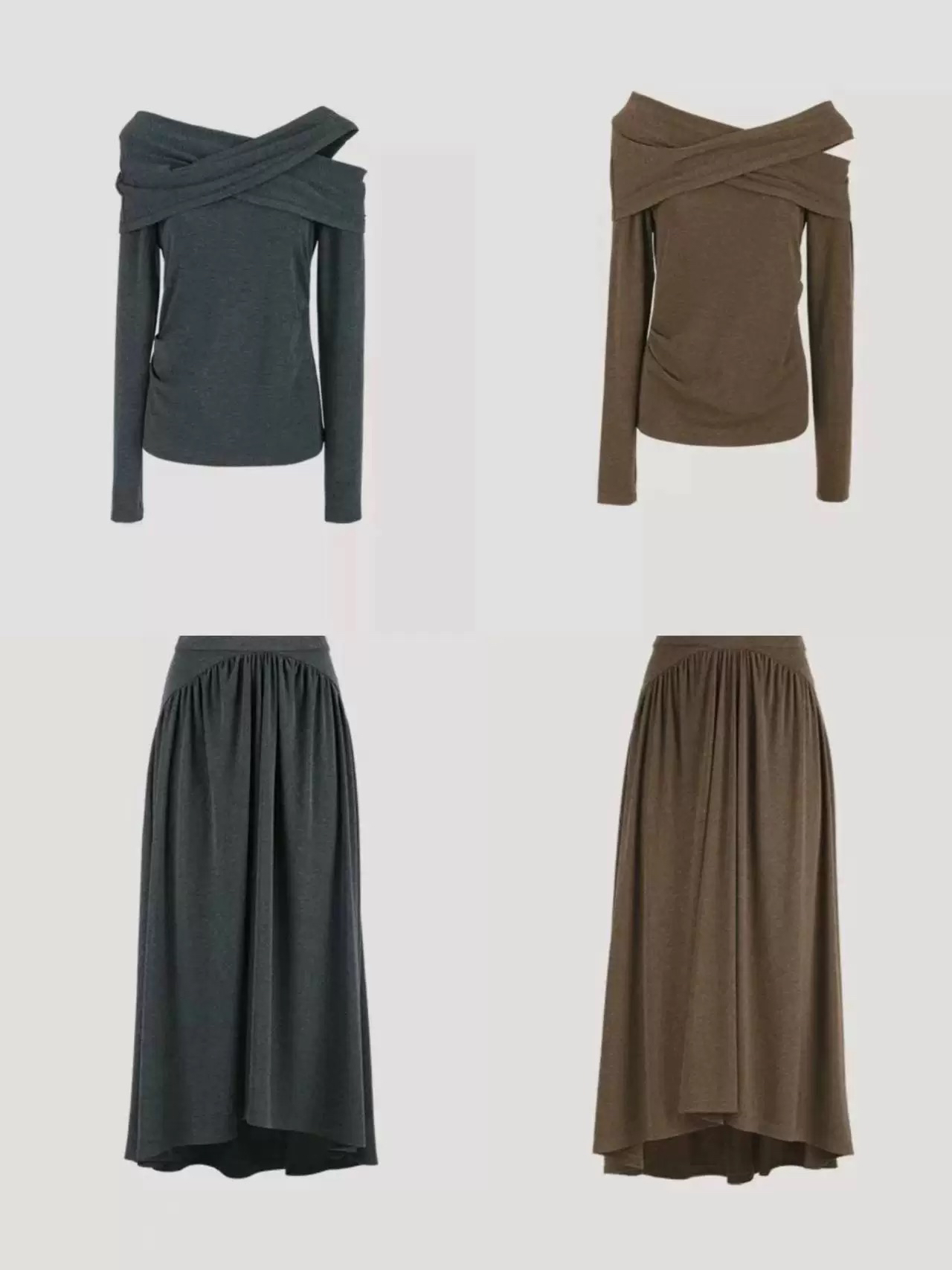 【天使】24春夏薄款轻盈显瘦伞摆中长半裙设计师经典廓形分割高腰