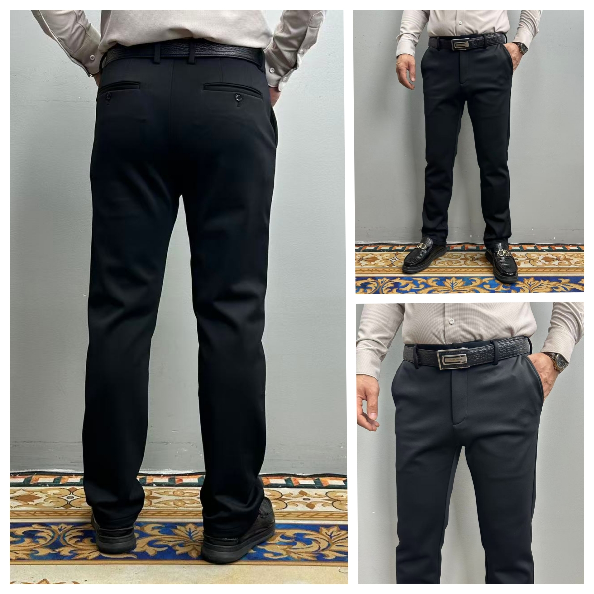 杰克朗博【总裁畅行版】羊毛混纺高弹轻商务直筒男士休闲裤067