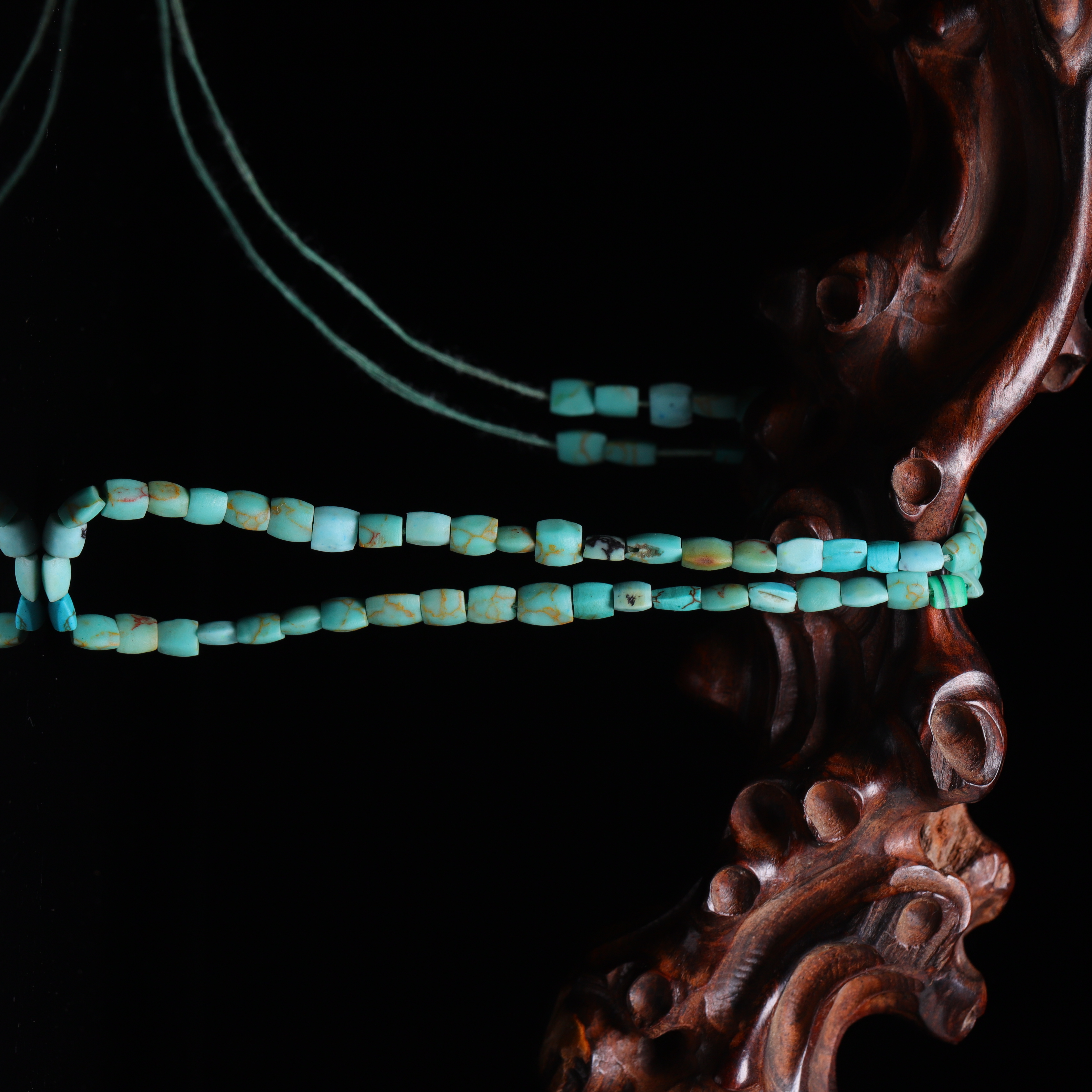 明代天然松石珠串-NX