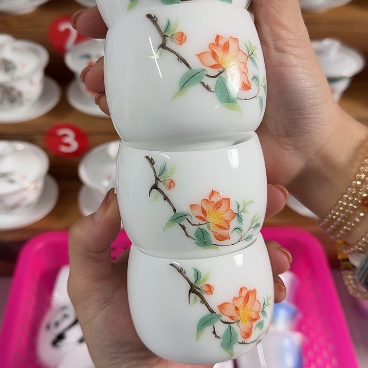 K***g微瑕手绘冰种系列冰种橙花四个一组
