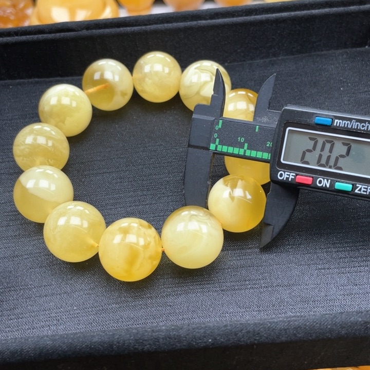 蜜蜡裸石未镶嵌坤*蜜蜡手串