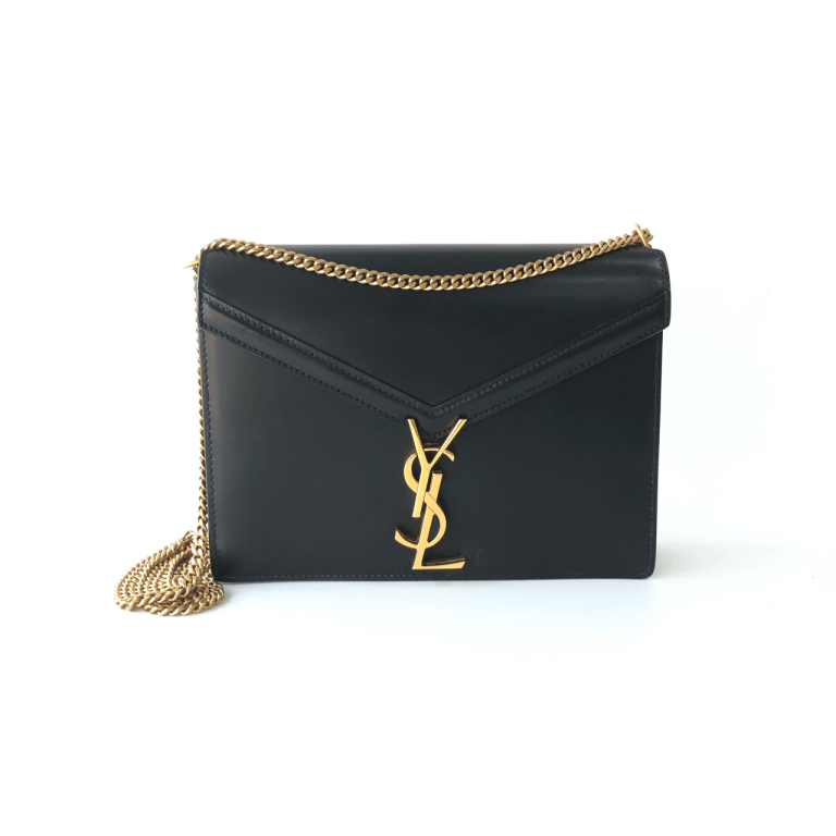 95新 YSL/圣罗兰 安洁利知之 YSL圣罗兰黑金信封链条包  501080