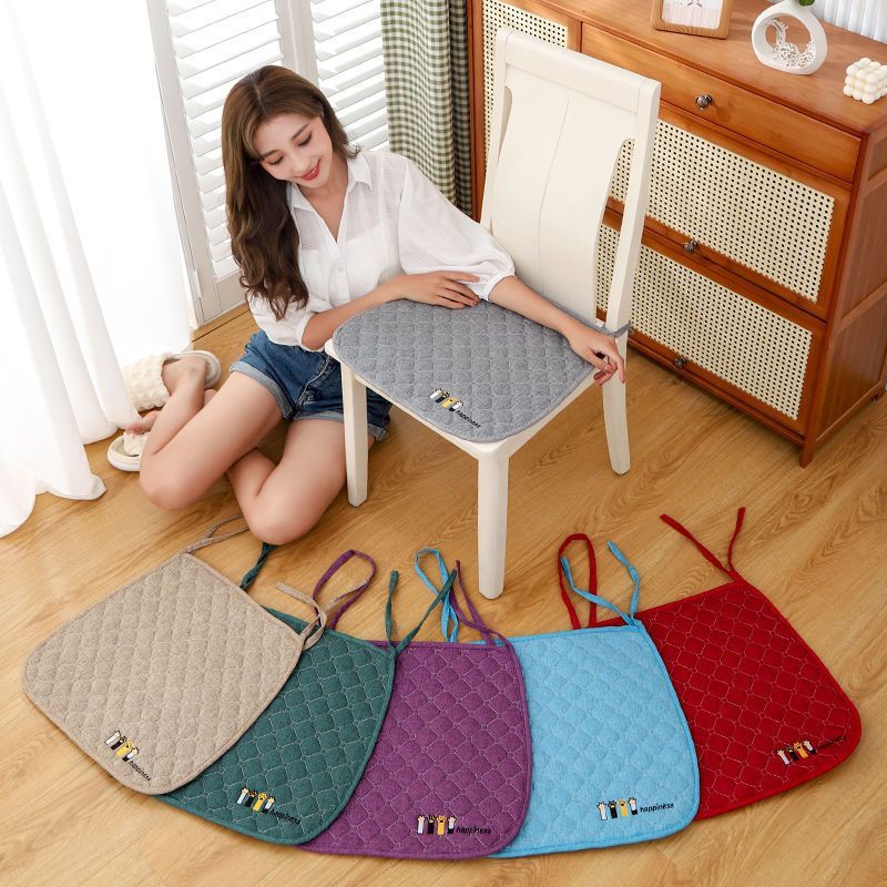 椅子套万能通用型毛绒椅垫四季防滑绑带餐厅家用饭店办公室加厚