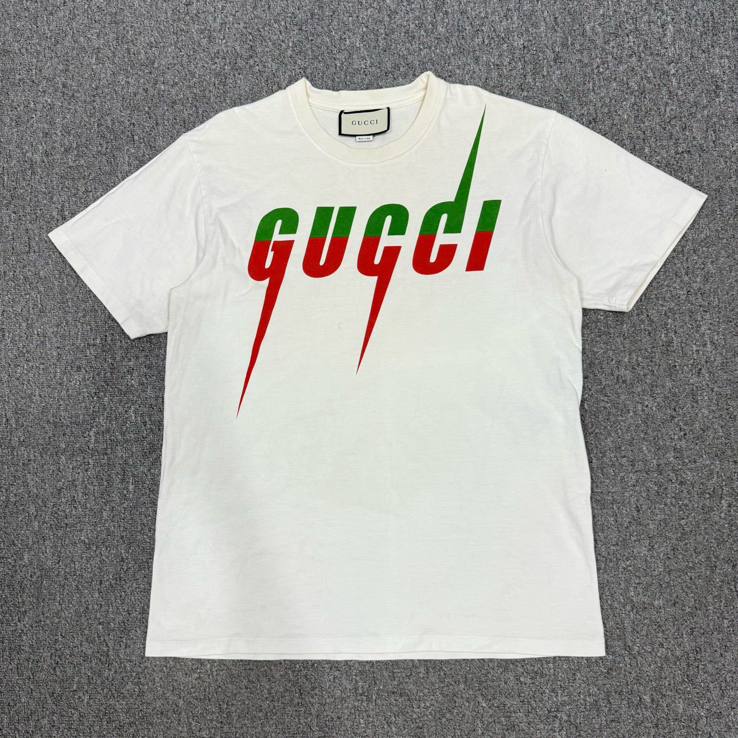 99新 GUCCI/古驰 14998533 Gucci古驰 白色闪电刀锋短袖 M码99新