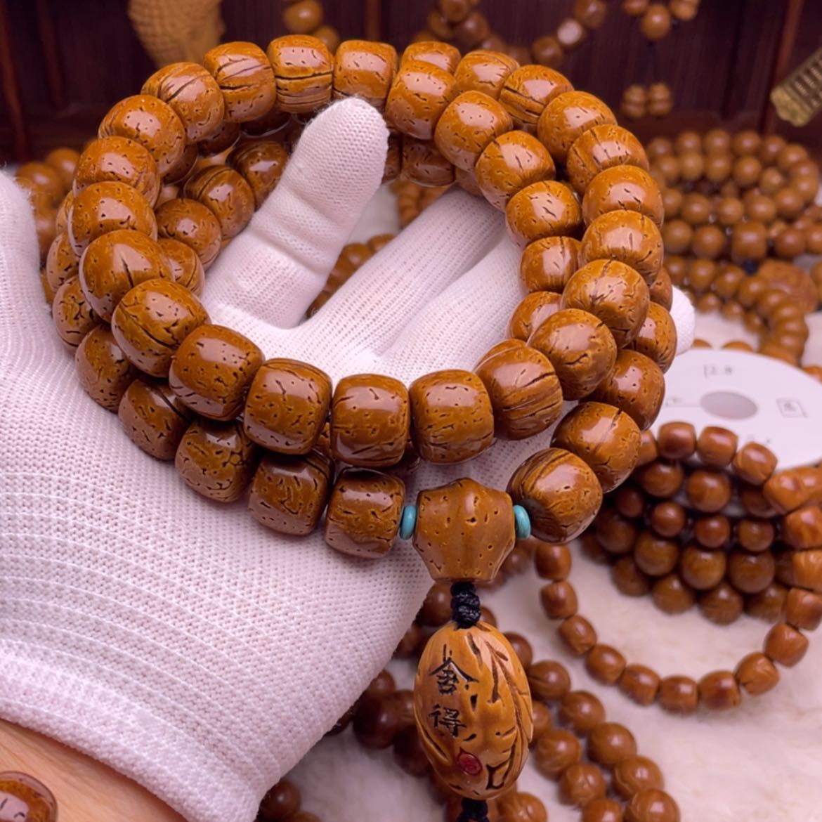 【闪购商品】桃核吊坠一*16✖️13脑纹直切66颗脖挂