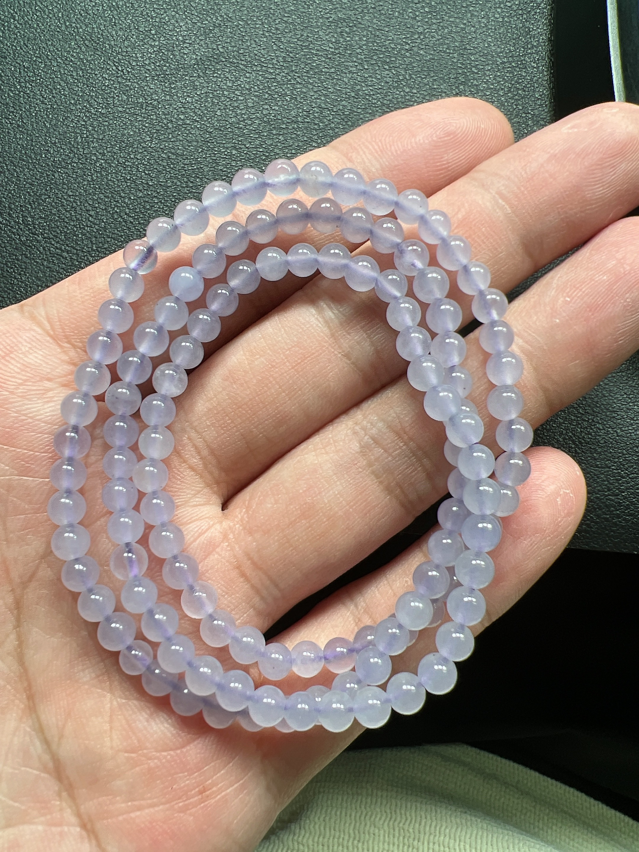 244号缅料冰种紫罗兰项链卡4 三圈随机发一件多样性小米珠