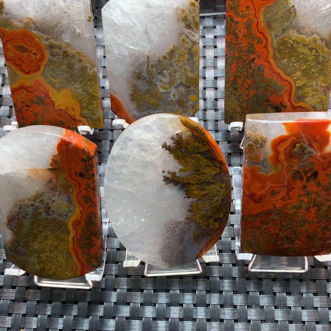 玛瑙/玉髓套牌6个未镶嵌周*璋