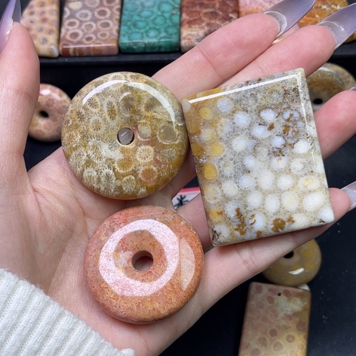 未镶嵌吊坠硅化珊瑚（珊瑚玉）