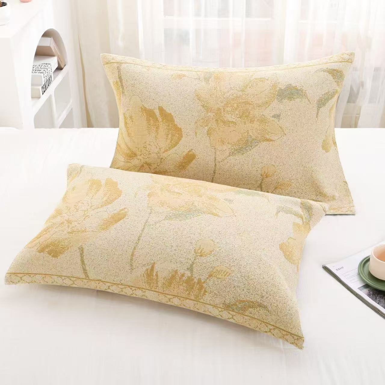 【枕巾-栀黄漫语-黄】52*78cm汉麻四季通用多功能枕巾亲肤透气机洗