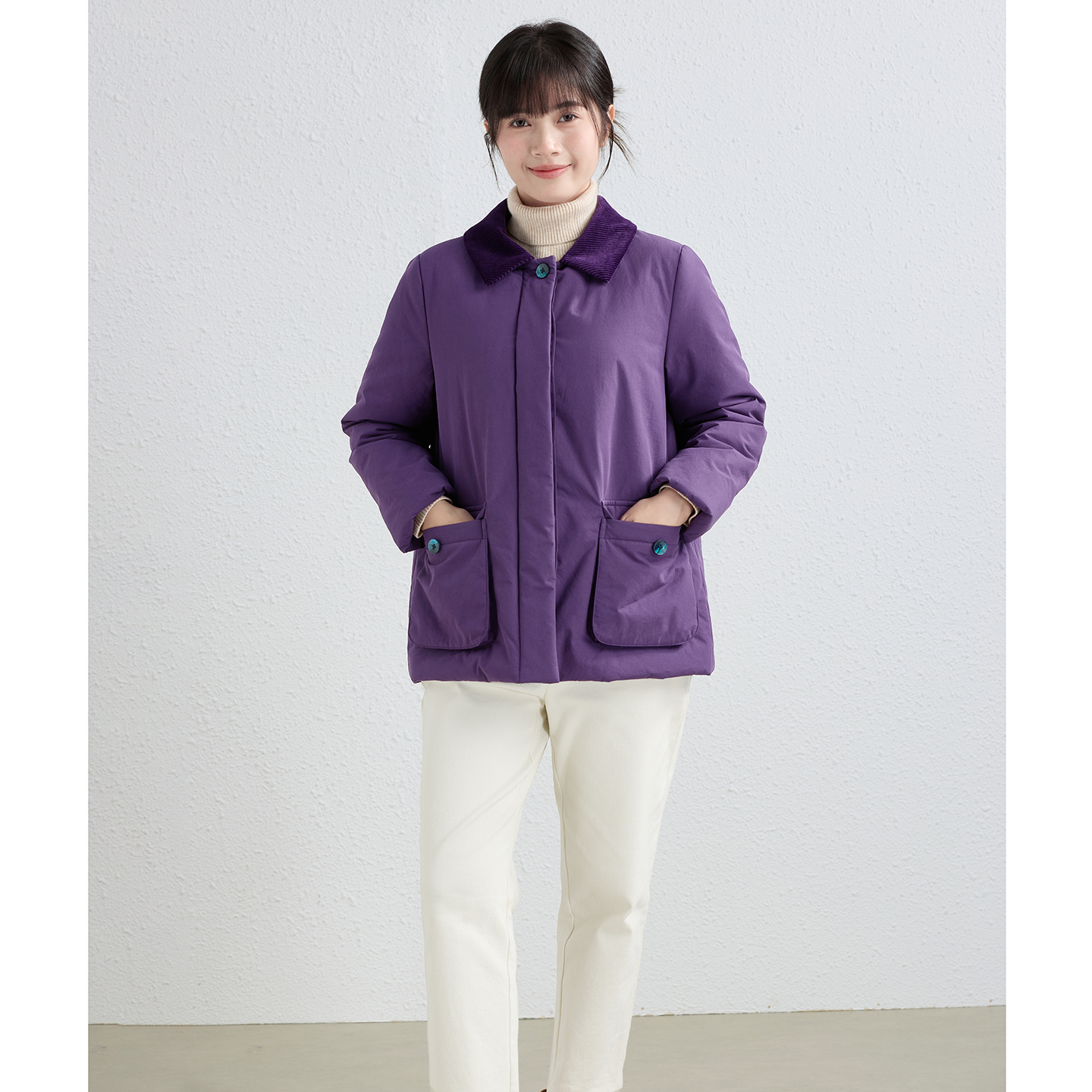 温柔月/十木米原创冬新款百分百长绒棉文艺百搭加厚棉服短外套女