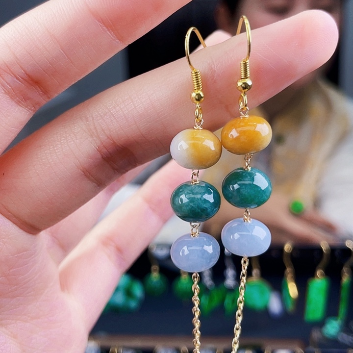 翡翠未镶嵌耳饰饰品