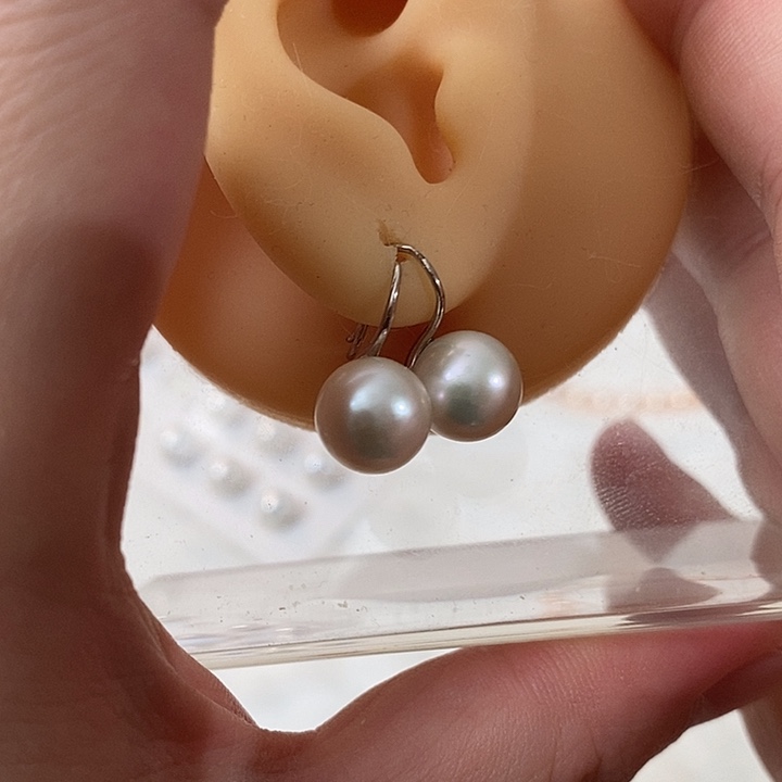 淡水珍珠耳饰银S925镶嵌