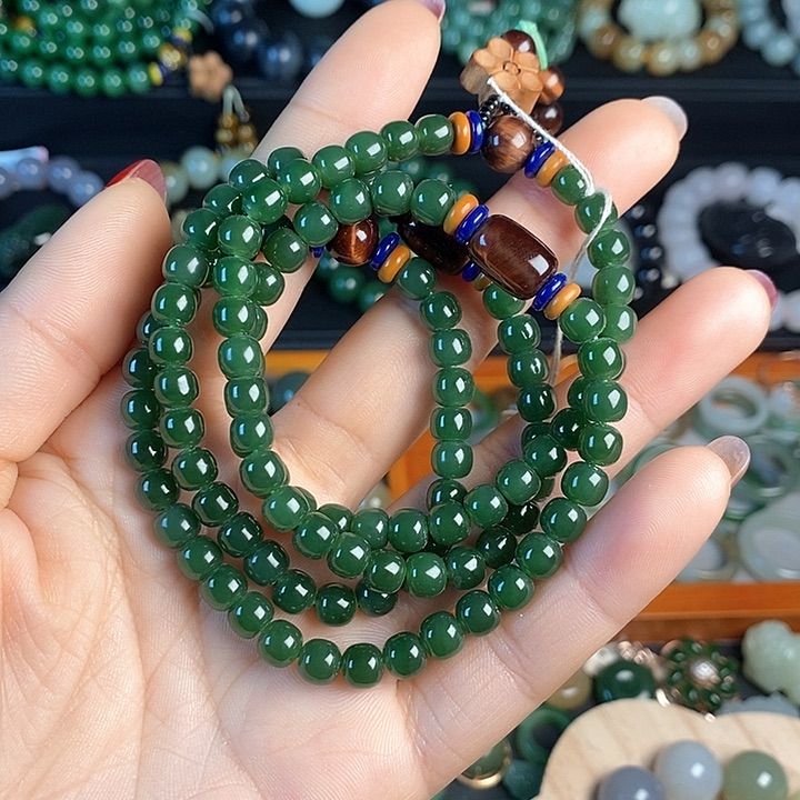 和田玉（碧玉）毛衣链未镶嵌