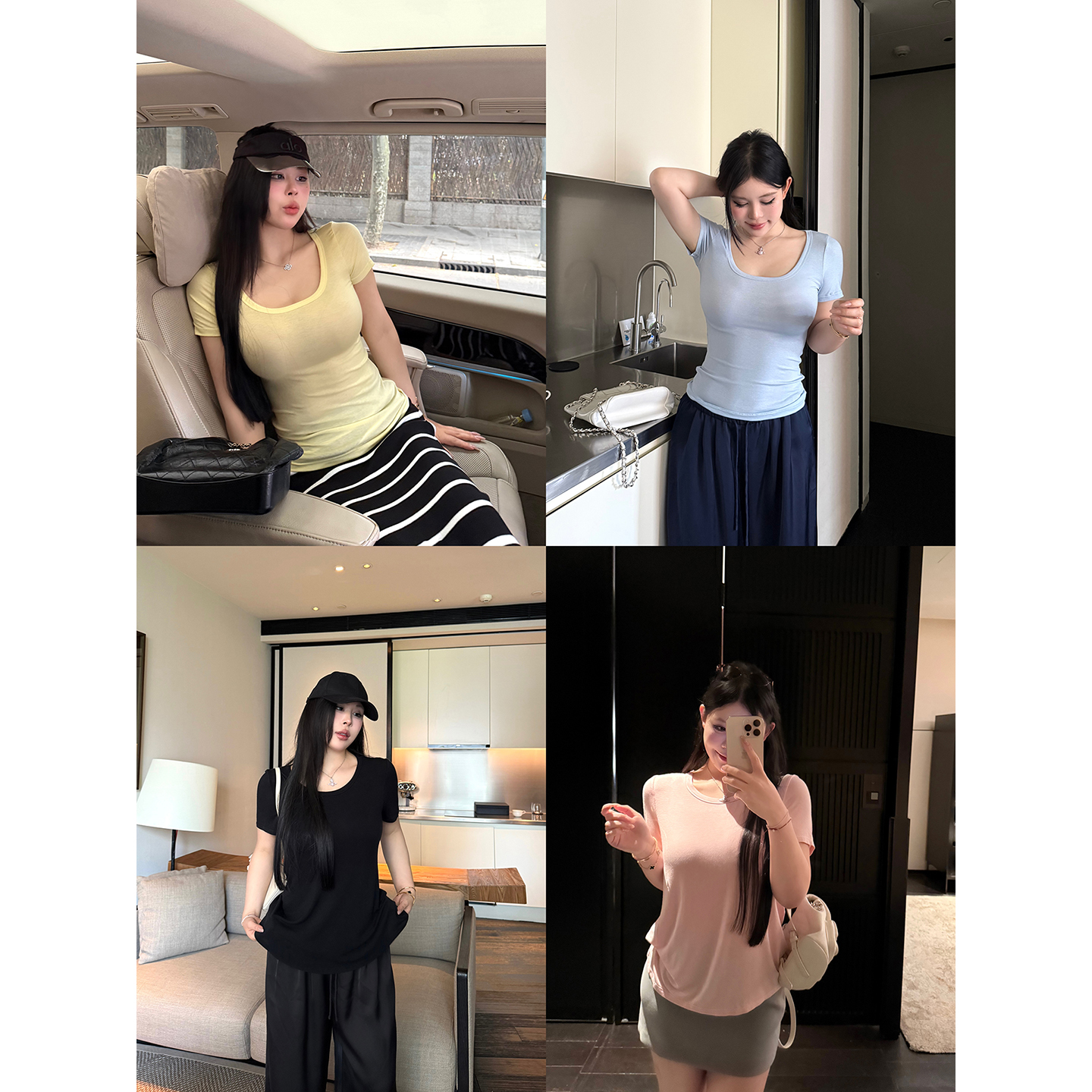 黑泽玄七“完美皮肤2.0”夏季显瘦莫代尔基础慵懒凉感松弛感短袖T恤