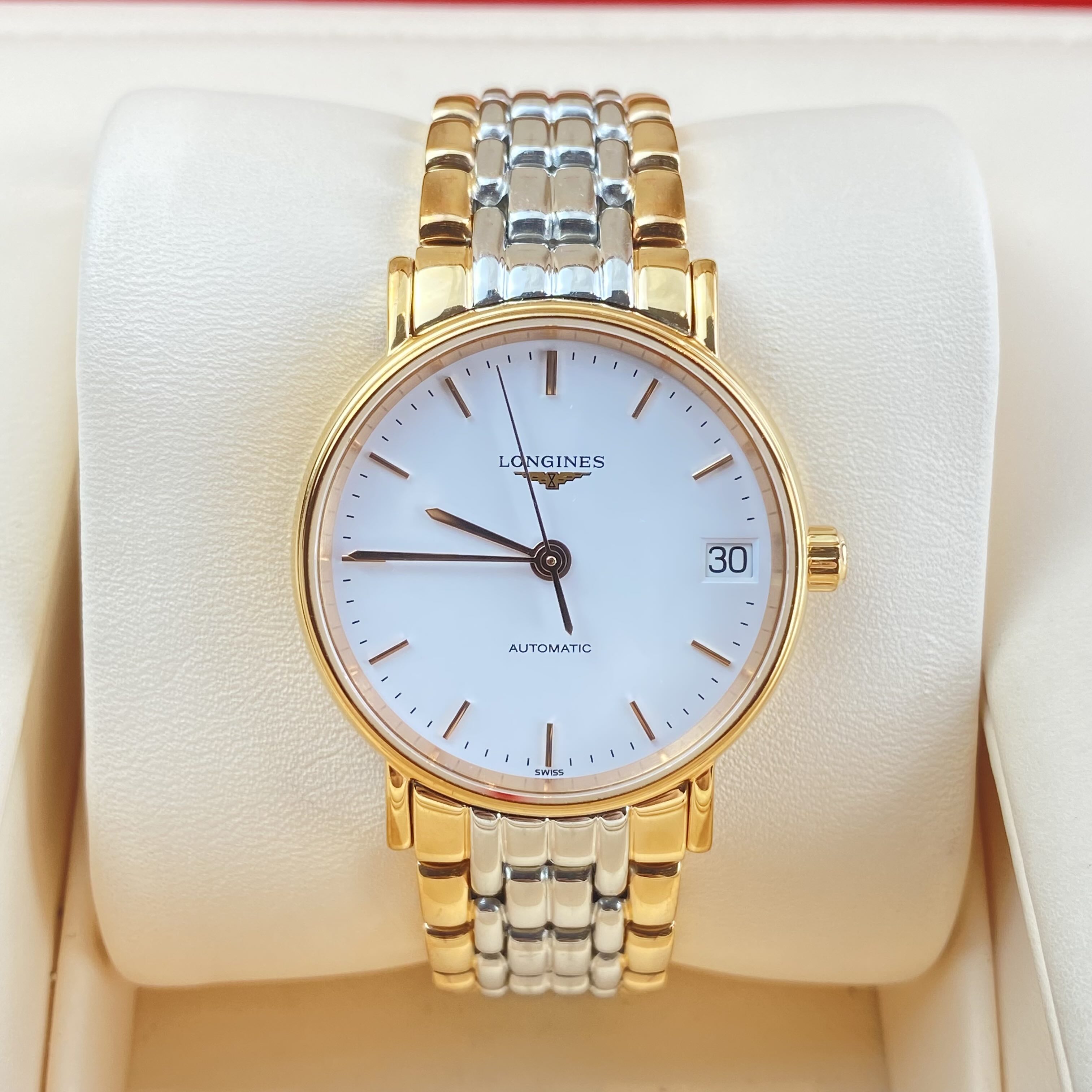 99新 Longines/浪琴 瑰丽女士自动机械腕表 30表径 白盘 罗马刻度