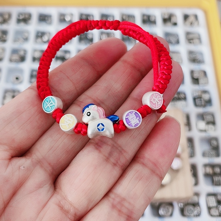 珐琅吊坠足银平安喜乐