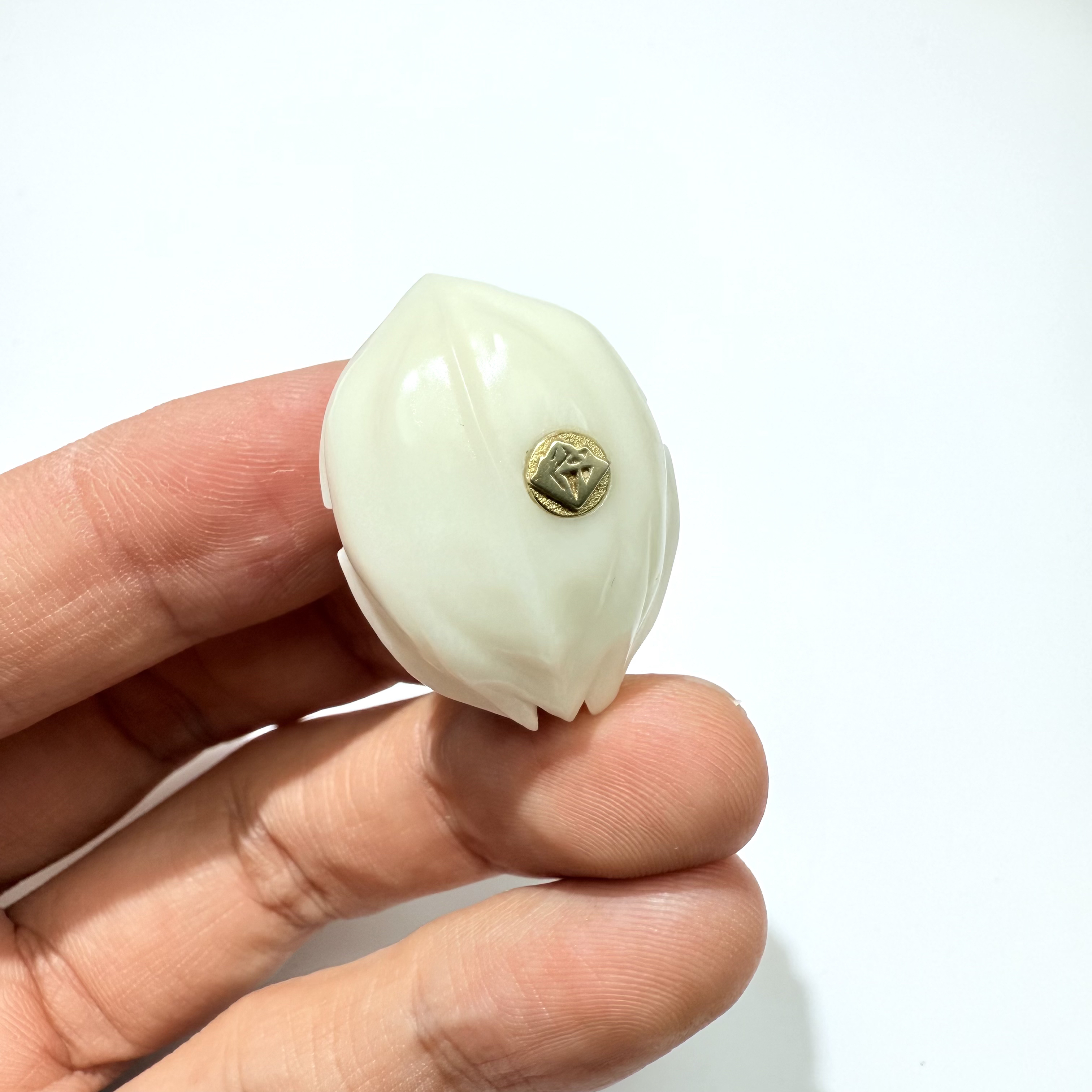 【象牙果雕刻铁核四花三通】精工 橄榄核手串必配