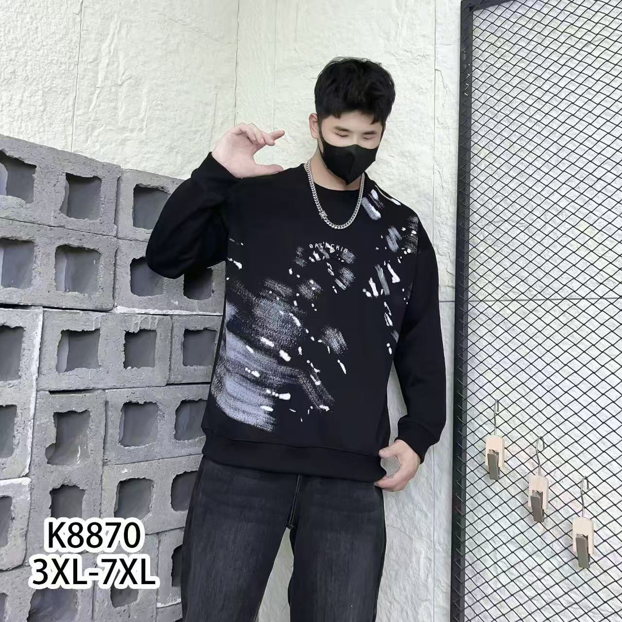 老朴大码加绒卫衣8870