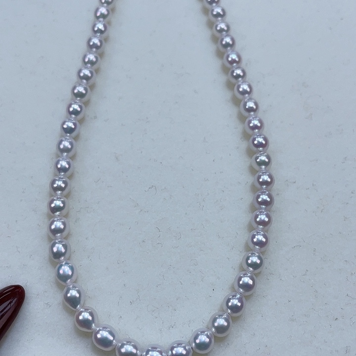 淡水珍珠颈饰银S925镶嵌4-4.5飒飒亮灯泡光