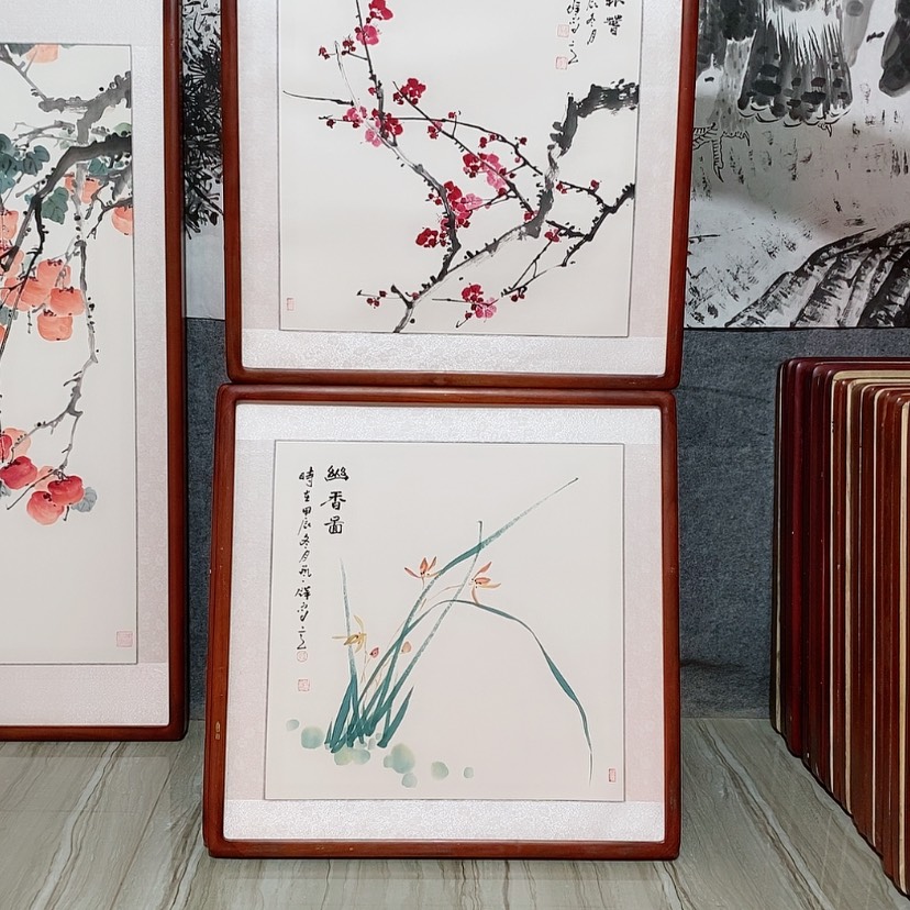 【闪购商品】国画书画作品带框65×65厘米