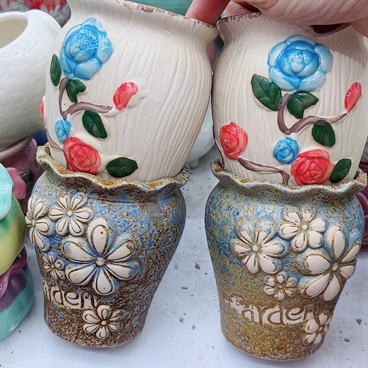 多肉绿植陶瓷花盆9.9包邮，有孔