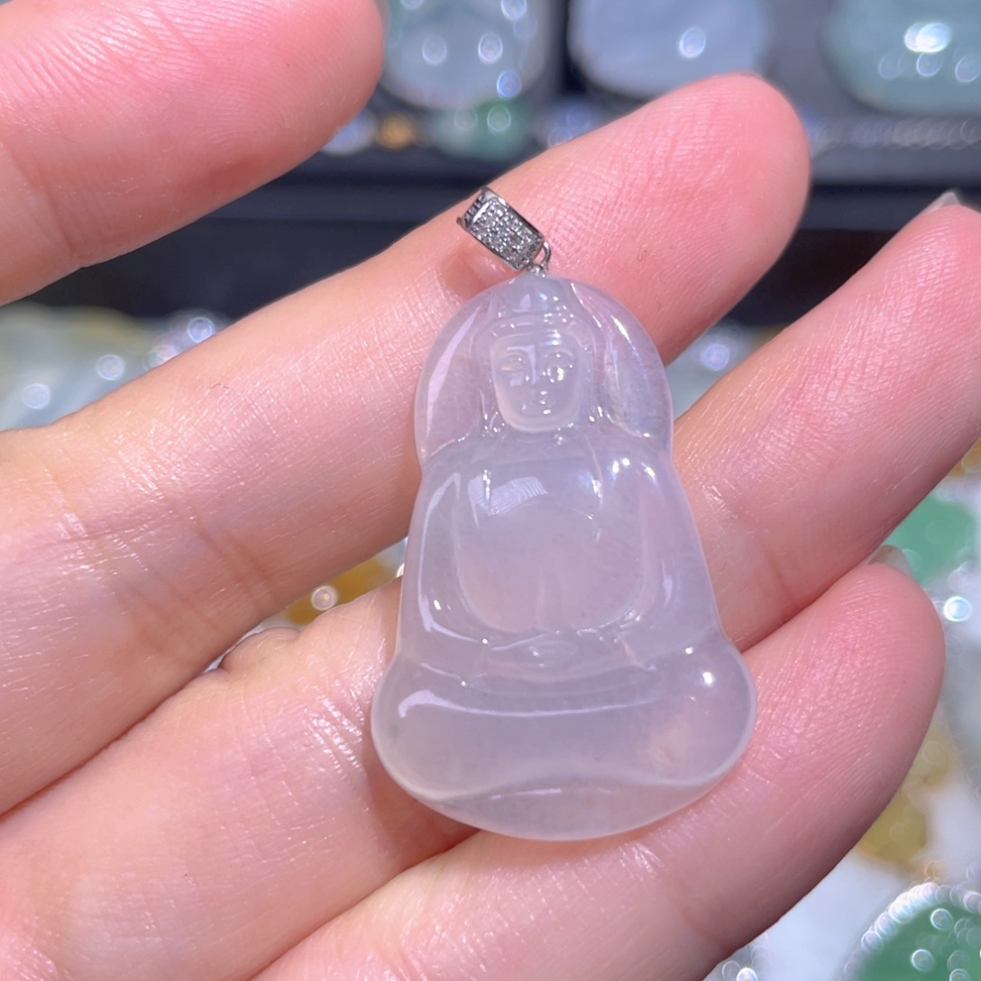 颈饰18K金镶嵌翡翠翡翠