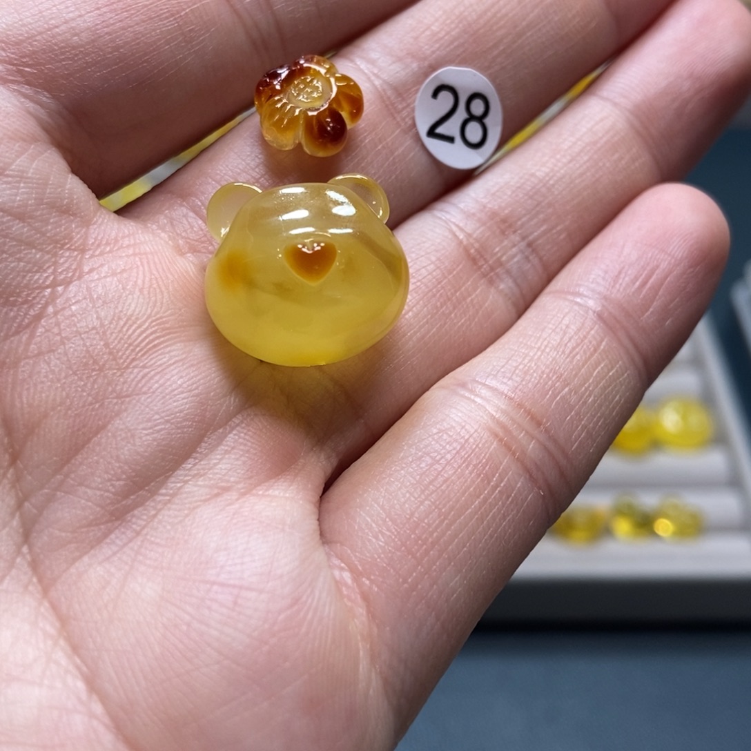 哚***)裸石琥珀未镶嵌天然琥珀蜜蜡吊坠