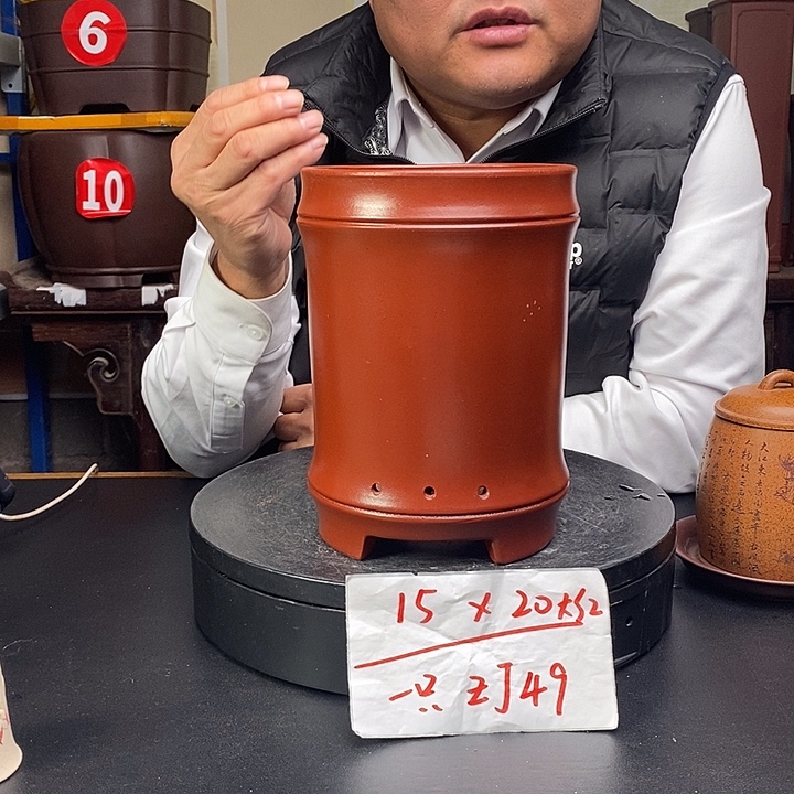 紫砂花盆货号一只ZJ49