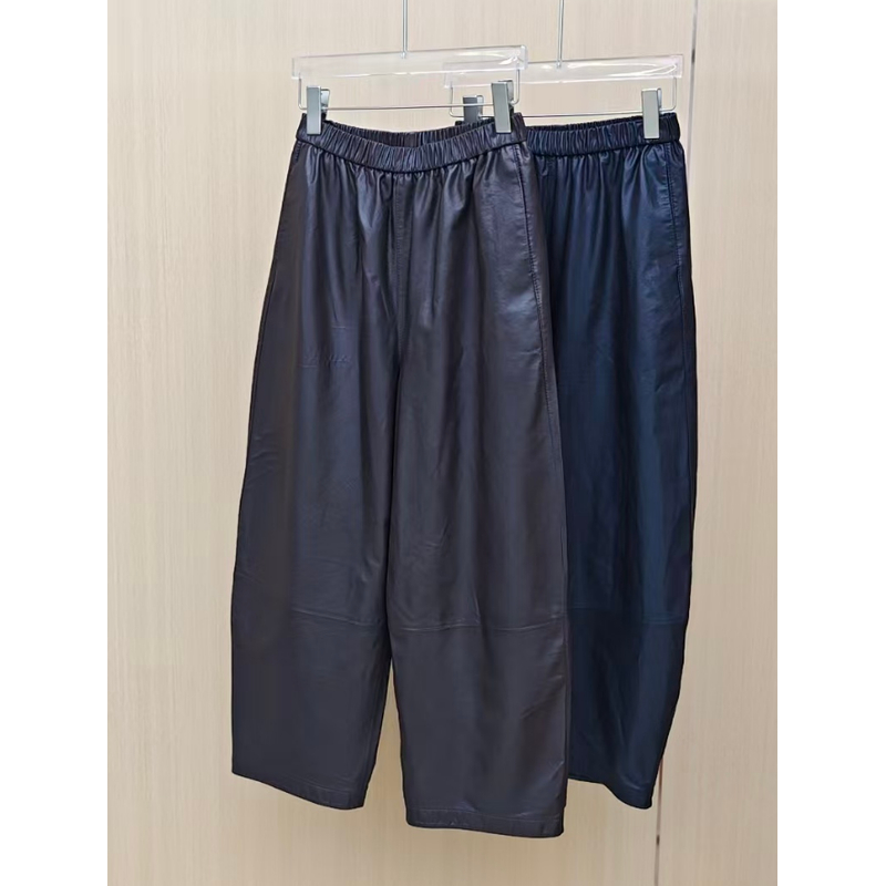 MANYAN|"弯刀裤"轻！软！时尚水洗绵羊皮宽松百搭九分裤66011