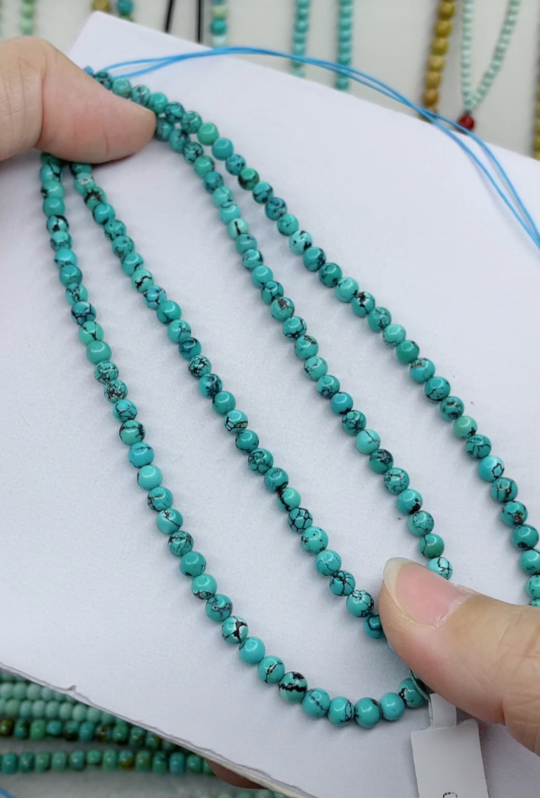 天然原矿绿松石珠链