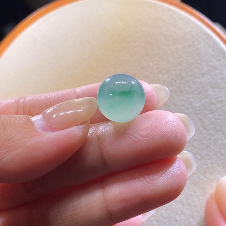 翡翠未镶嵌吊坠(不含链)翡翠冰飘绿花珠卡14