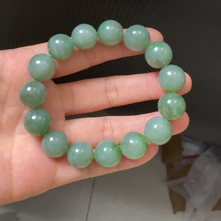 和田玉未镶嵌颈饰卡14粉青手串