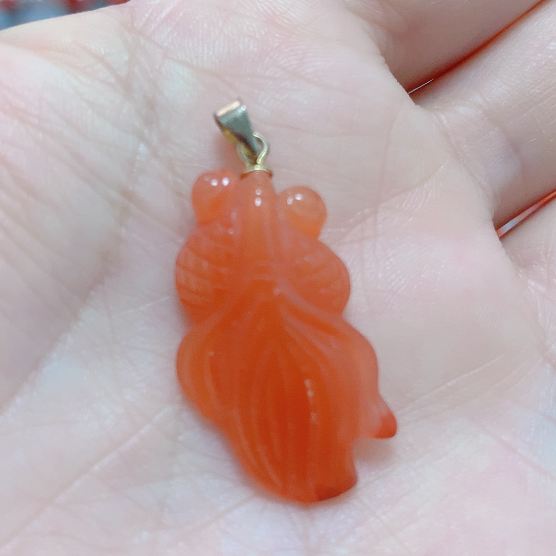 南红玛瑙吊坠(不含链)银S925镶嵌