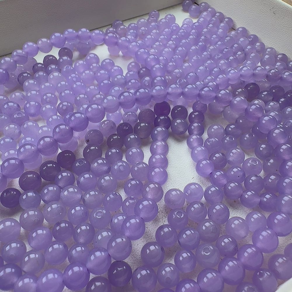 6mm左右   天然缅甸a货紫珠散珠 一颗 多样性发货