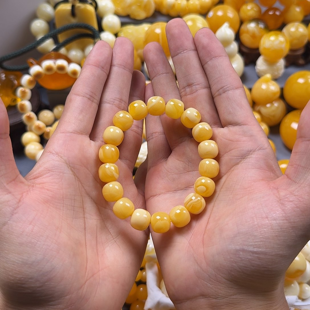 琥珀珠宝奇石未镶嵌同料老型12mm