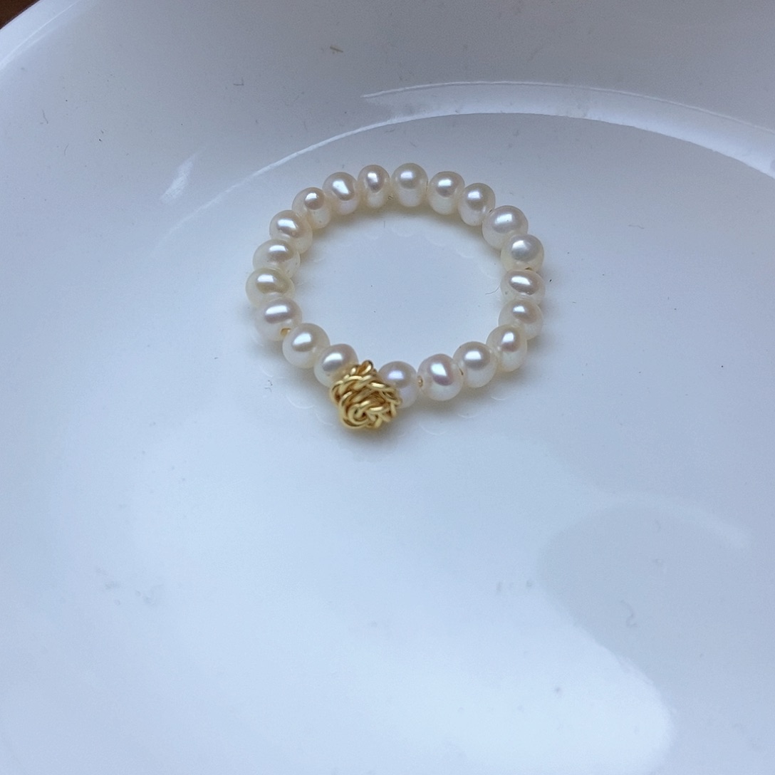 淡水珍珠戒指合金红****娘