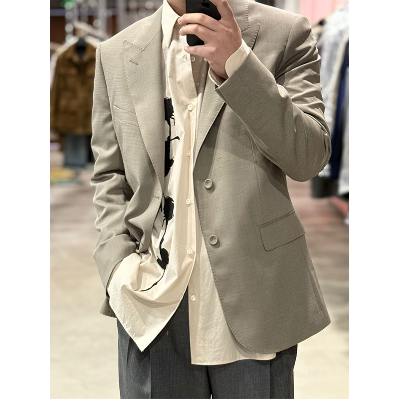 (风尚)24000版“法式富帅小开风TAKI精纺羊毛亚麻手工麻衬修身西装