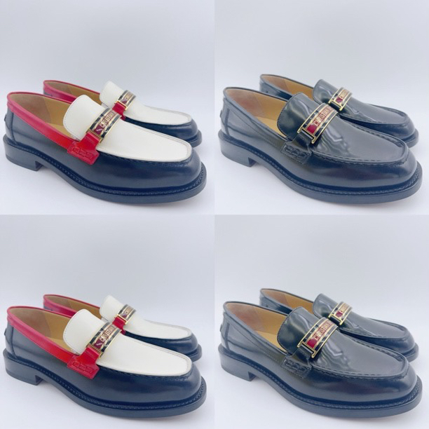 全新未使用 DIOR/迪奥 36-37.5/黑色金标乐福鞋