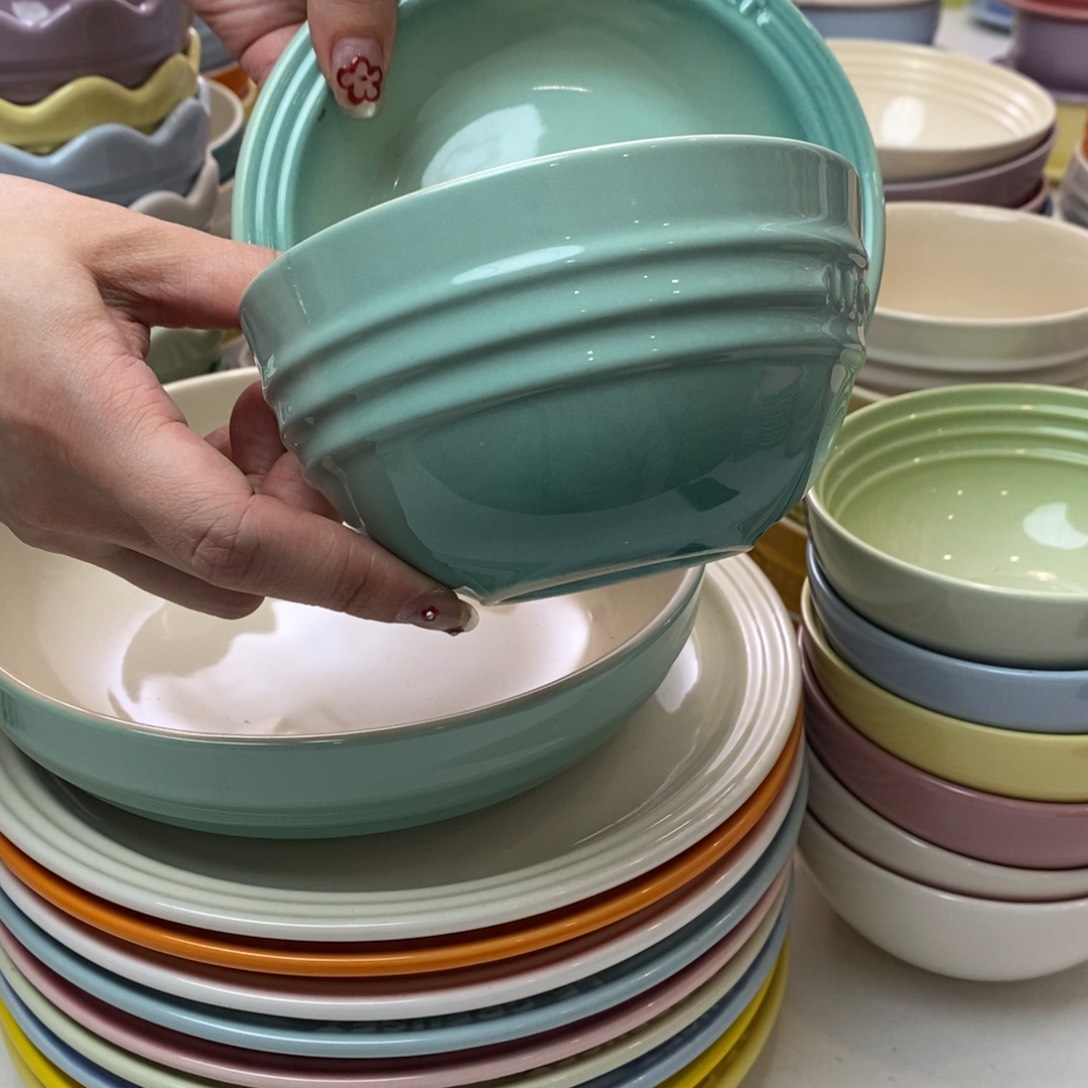 瓷片微瑕2个组合套装6小草帽5英寸米饭碗