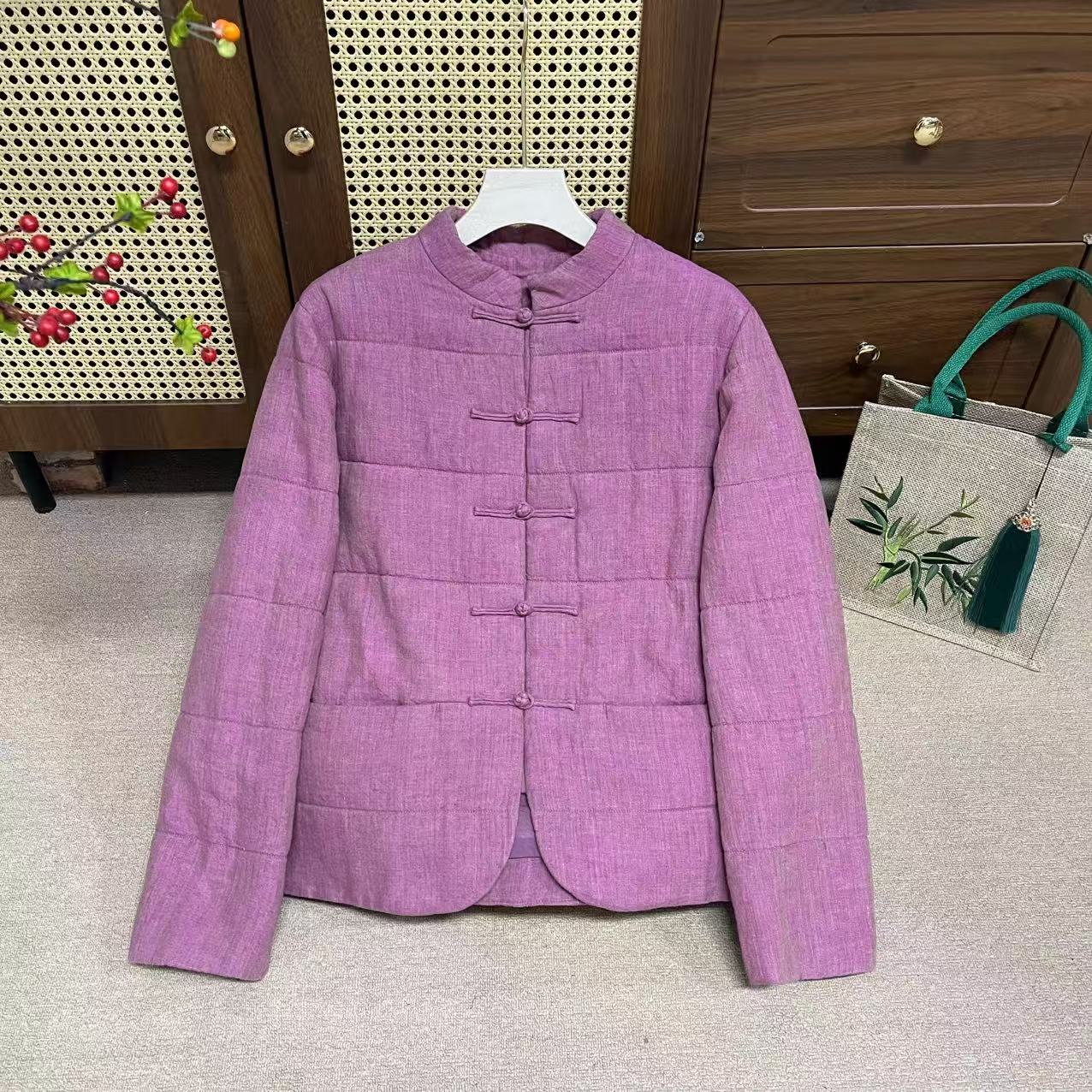 【麻老头专属】汉麻新中式棉服冬女宽松显瘦百搭休闲厚款棉衣41901