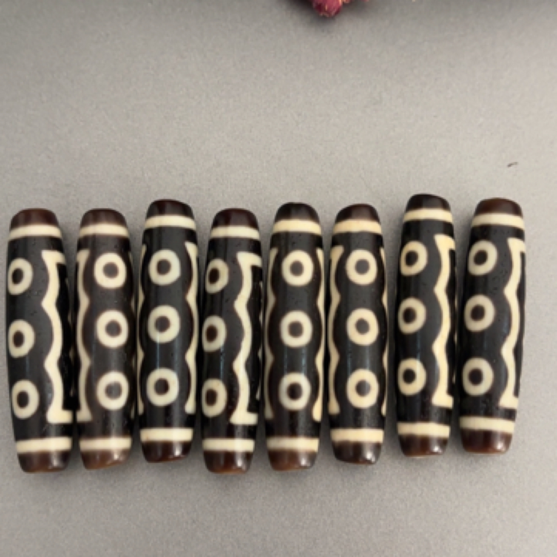 严选玛瑙珠-牙黄如意宝盖5眼约50尺寸～拍一发一