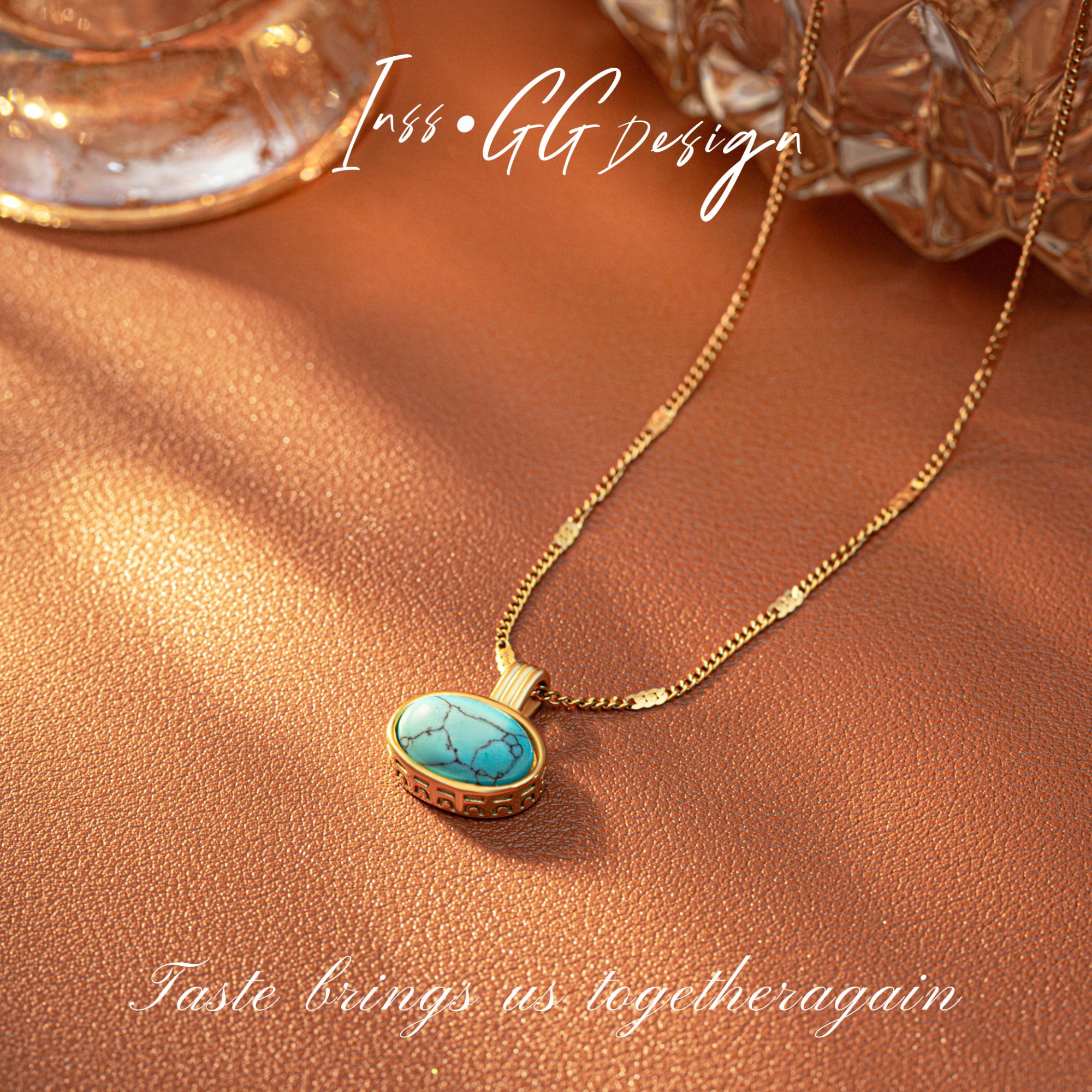 钛钢项链 【INSS·GG】松绿石韵｜翠绿吊坠Harmony 项链X1075