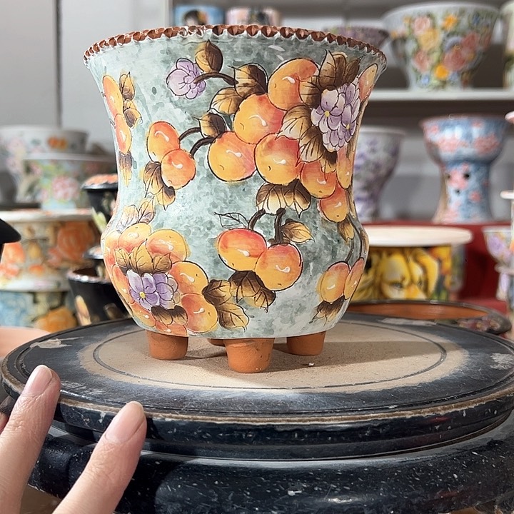 景德镇手绘花盆 满38包邮